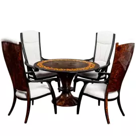 Гарнитур с янтарной инкрустацией "Утро в Париже"